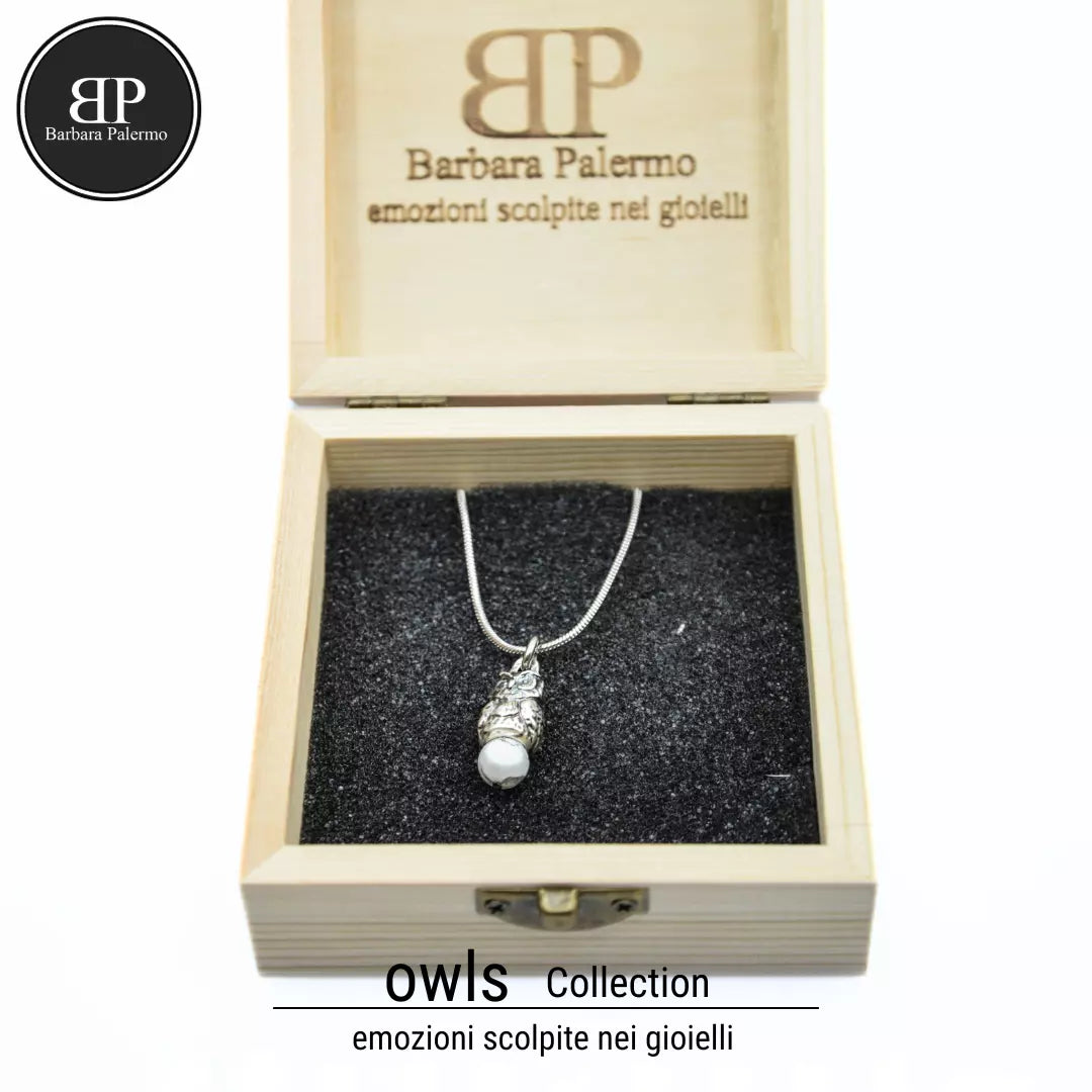Serenity: Collana Gufo con Pietra Howlite