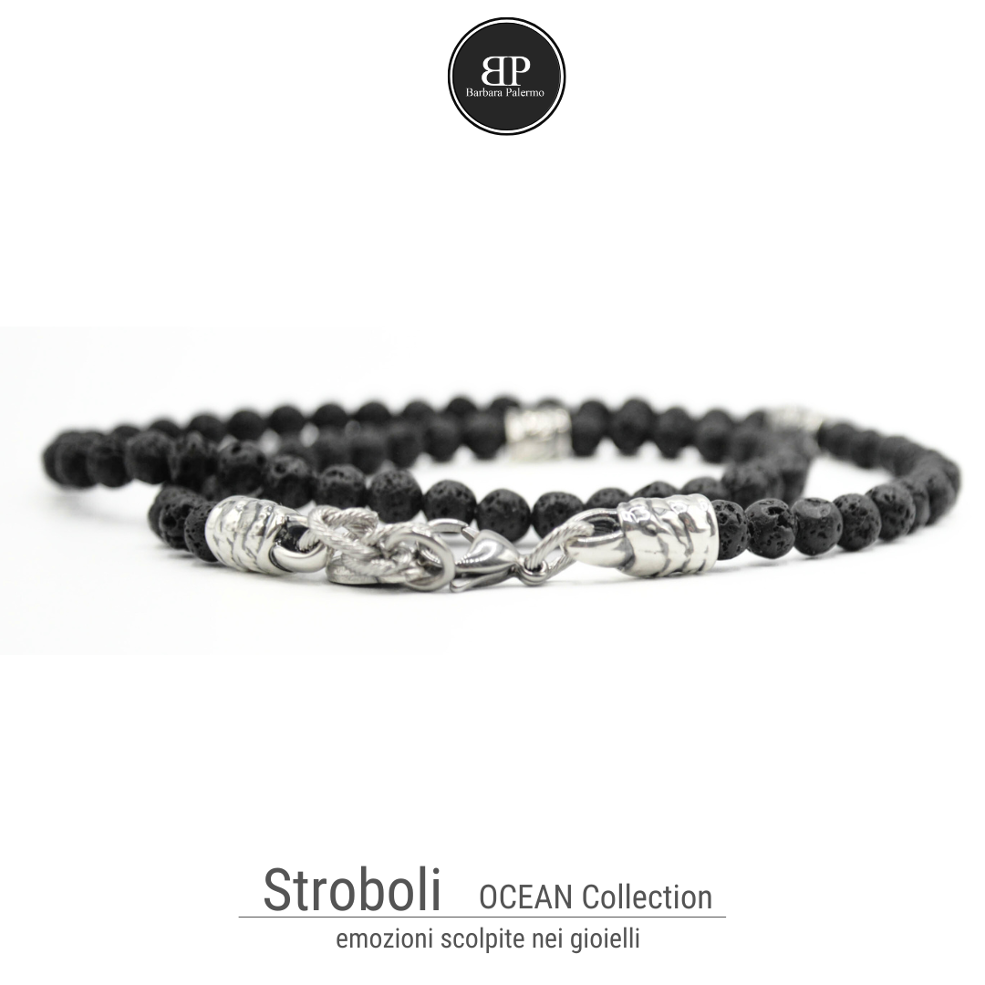 Collana in pietra lavica - Stromboli