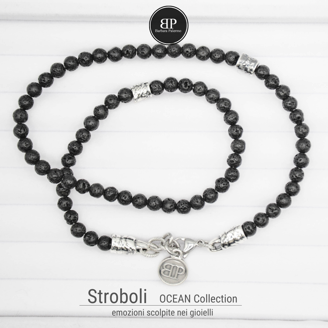Collana in pietra lavica - Stromboli