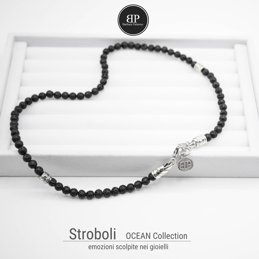 Collana in pietra lavica - Stromboli
