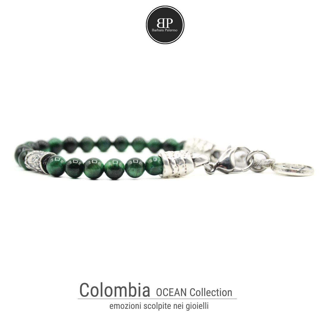 Bracciale occhio di tigre verde Colombia