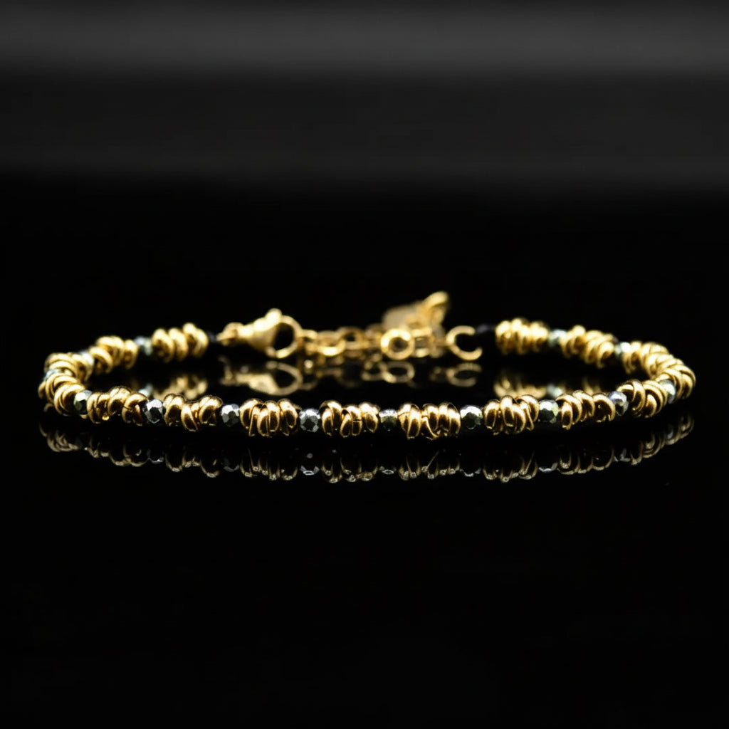 Braid Mini 2.0 Gold & Grün Armband