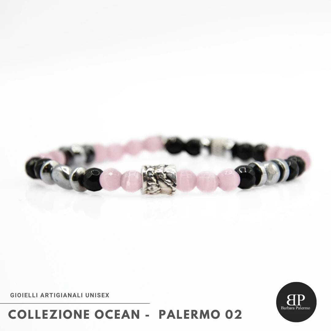 Lila Tigerauge-Armband PASSION mit Silberanschlüssen