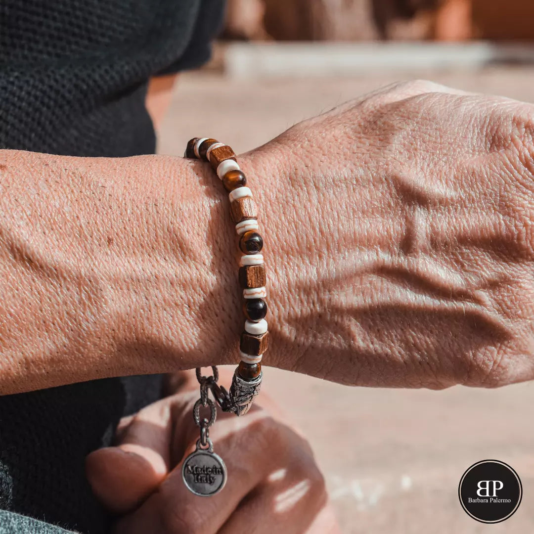Bracciale Noce, Aulite e Occhio di Tigre Ocean Mauritius