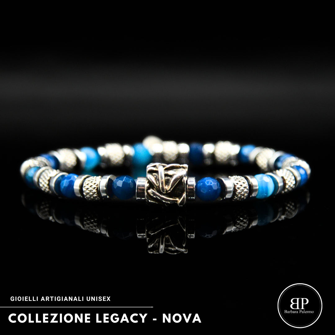 Lila Tigerauge-Armband PASSION mit Silberanschlüssen