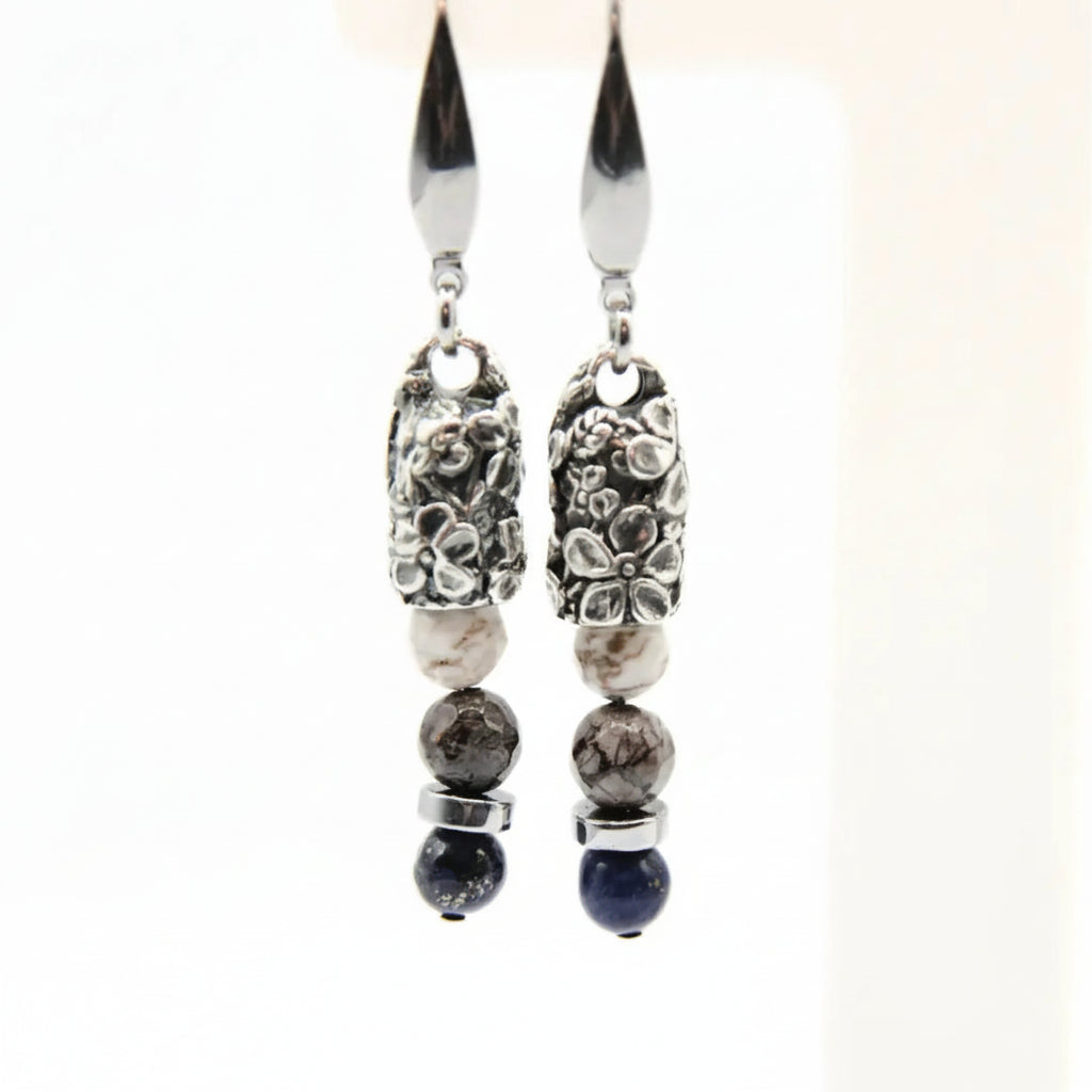 Orecchini Eden artigianali con pietre Bloom: Eleganza Floreale