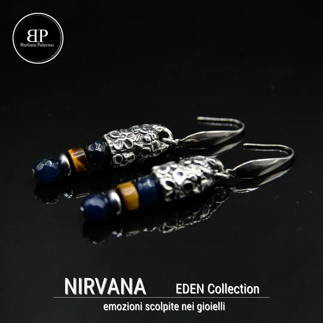 Nirvana Ohrringe: Harmonie in Blau und Silber