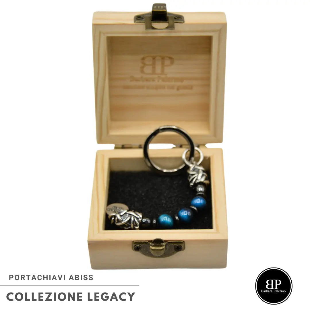 Portachiavi Abiss con Occhio di Tigre Blu