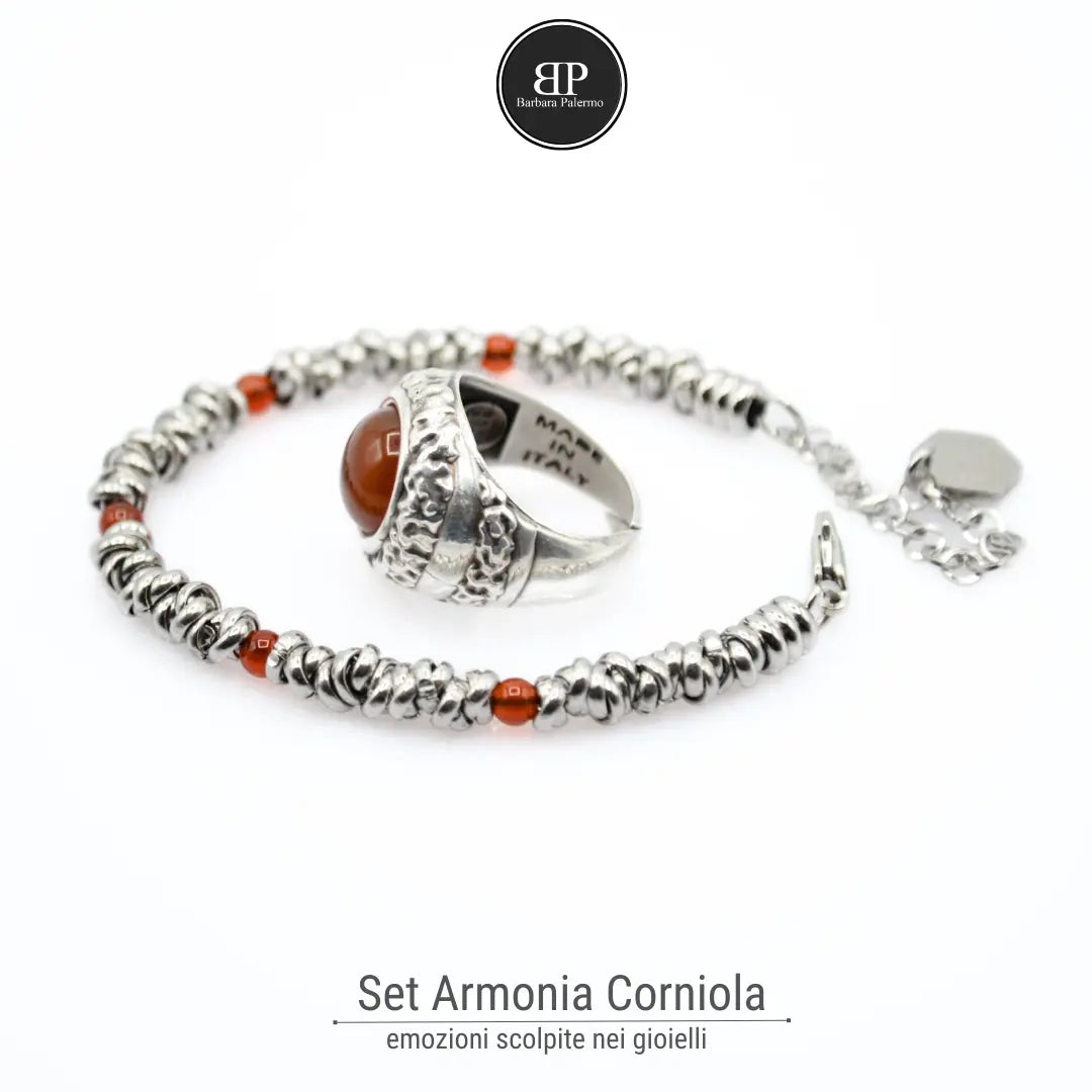 Karneol Harmonie Set: Ring & Armband