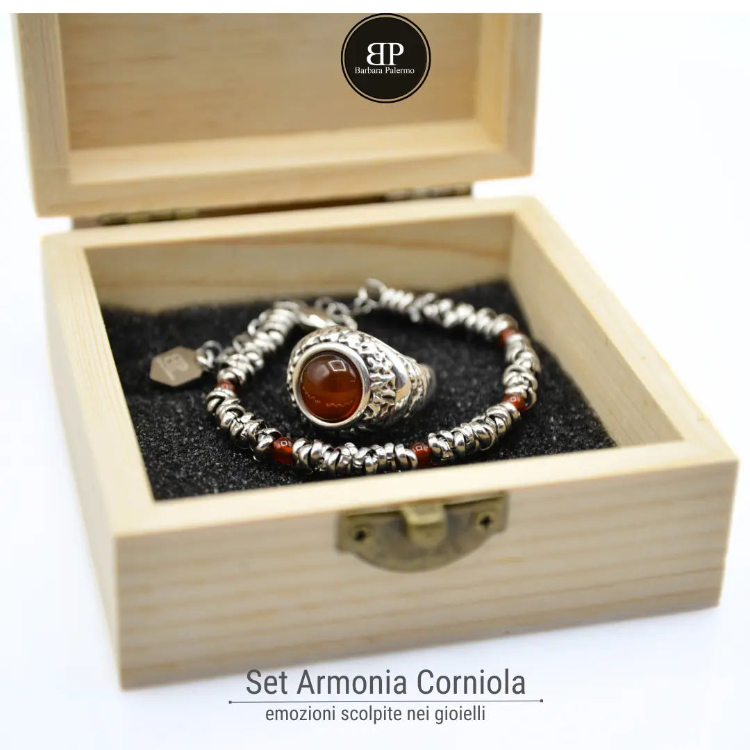 Karneol Harmonie Set: Ring & Armband