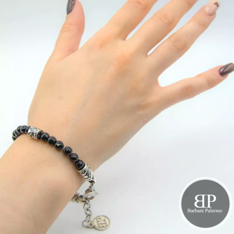 Bracciale Onice Nero sfaccettato Ocean Dubai