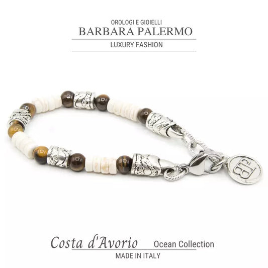 Bracciale Howlite e Occhio di Tigre Ocean Costa d'Avorio