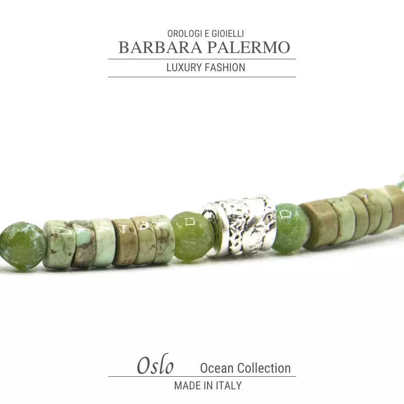 Bracciale Agata verde e rondelle Muschiata Ocean Oslo