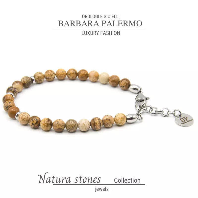 Stones: bracciale pietra Paesina con moschettone