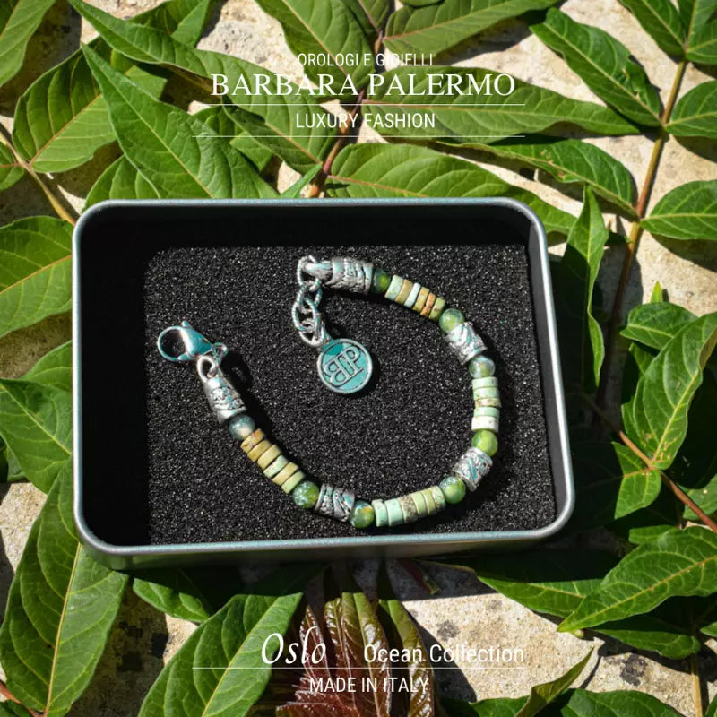Bracciale Agata verde e rondelle Muschiata Ocean Oslo