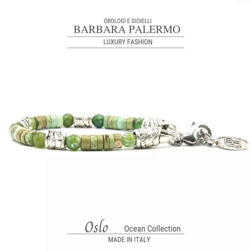 Bracciale Agata verde e rondelle Muschiata Ocean Oslo