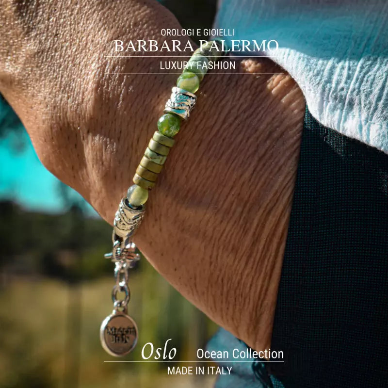 Bracciale Agata verde e rondelle Muschiata Ocean Oslo