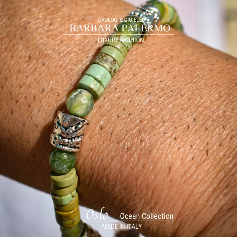 Bracciale Agata verde e rondelle Muschiata Ocean Oslo
