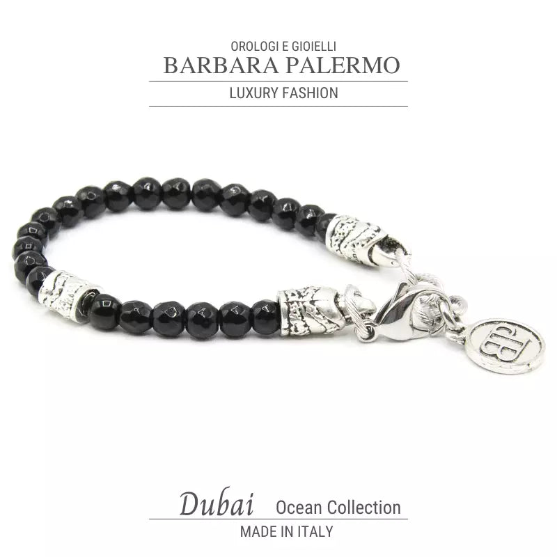 Bracciale Onice Nero sfaccettato Ocean Dubai