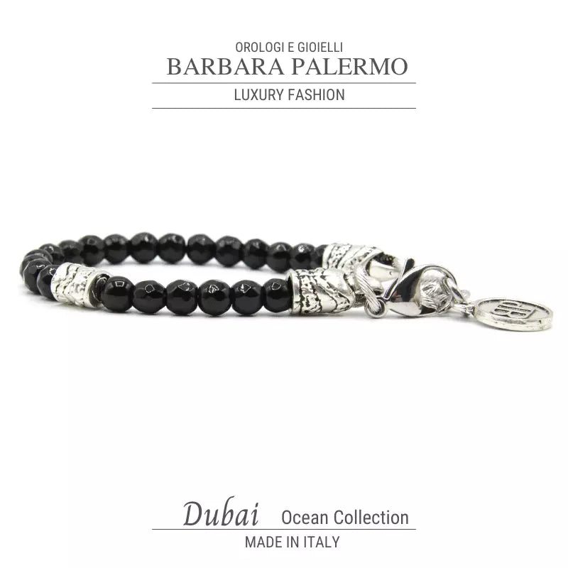 Bracciale Onice Nero sfaccettato Ocean Dubai