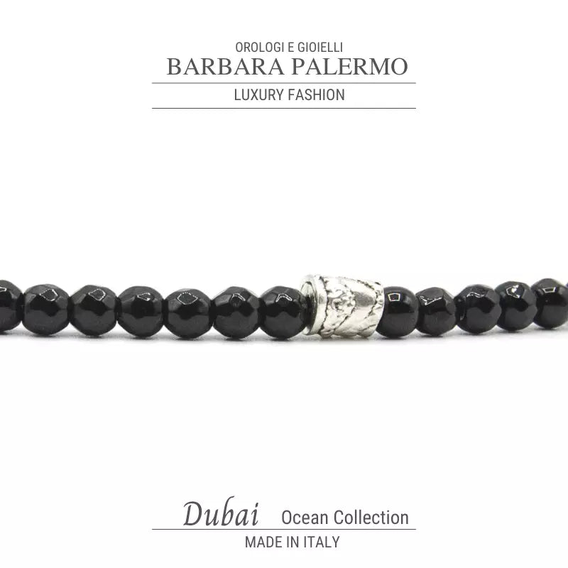 Bracciale Onice Nero sfaccettato Ocean Dubai