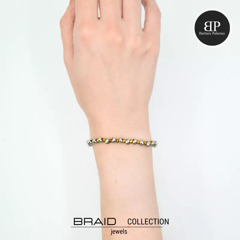 Bracciale nautico acciaio ed ematite Braid oro