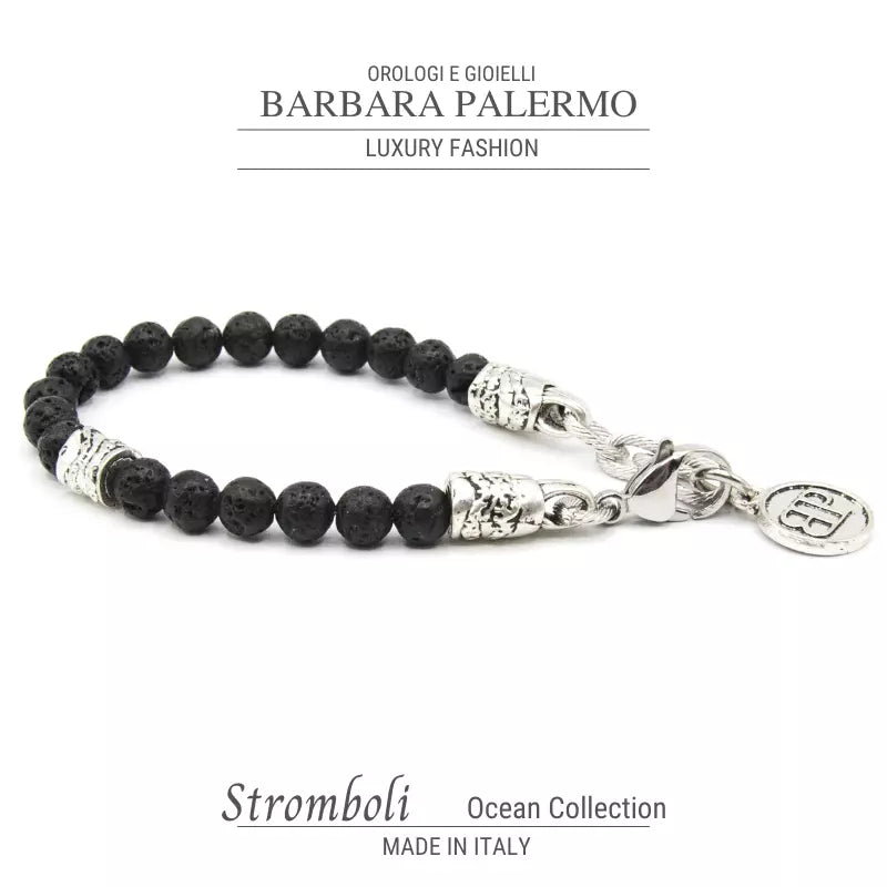 bracciale pietra lavica uomo e donna