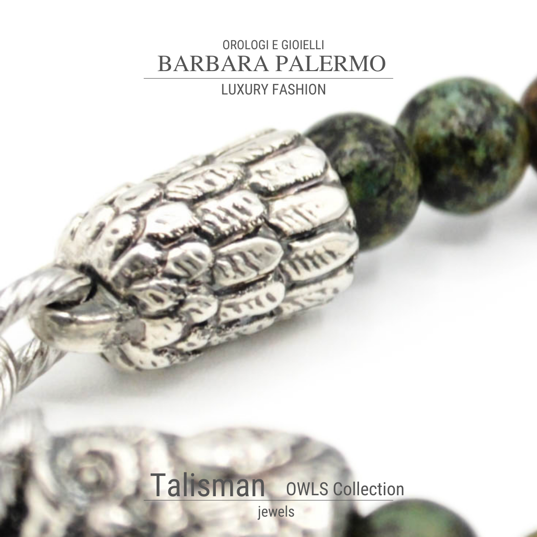 Bracciale Talisman - con gufo e turchese Africano
