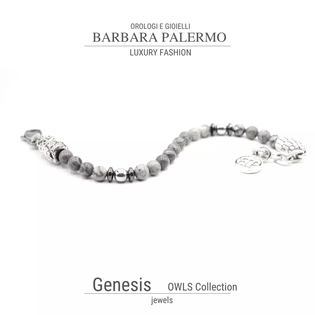 Genesis: Bracciale Agata fossile con Gufo
