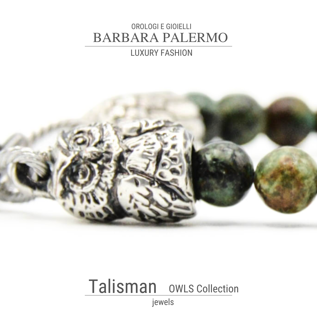 Bracciale Talisman - con gufo e turchese Africano