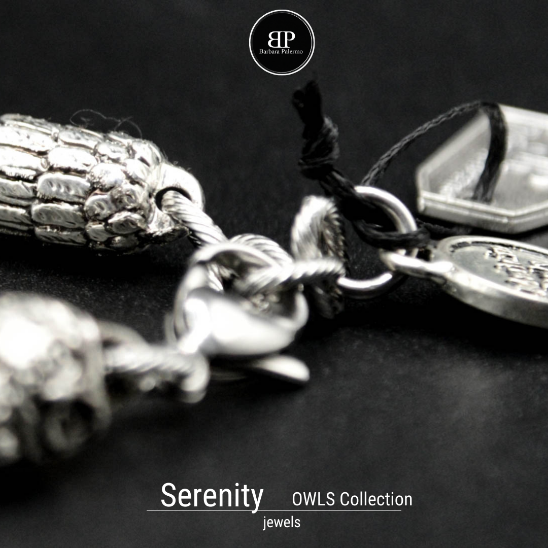 Serenity - Bracciale in Howlite e Ematite con Gufo