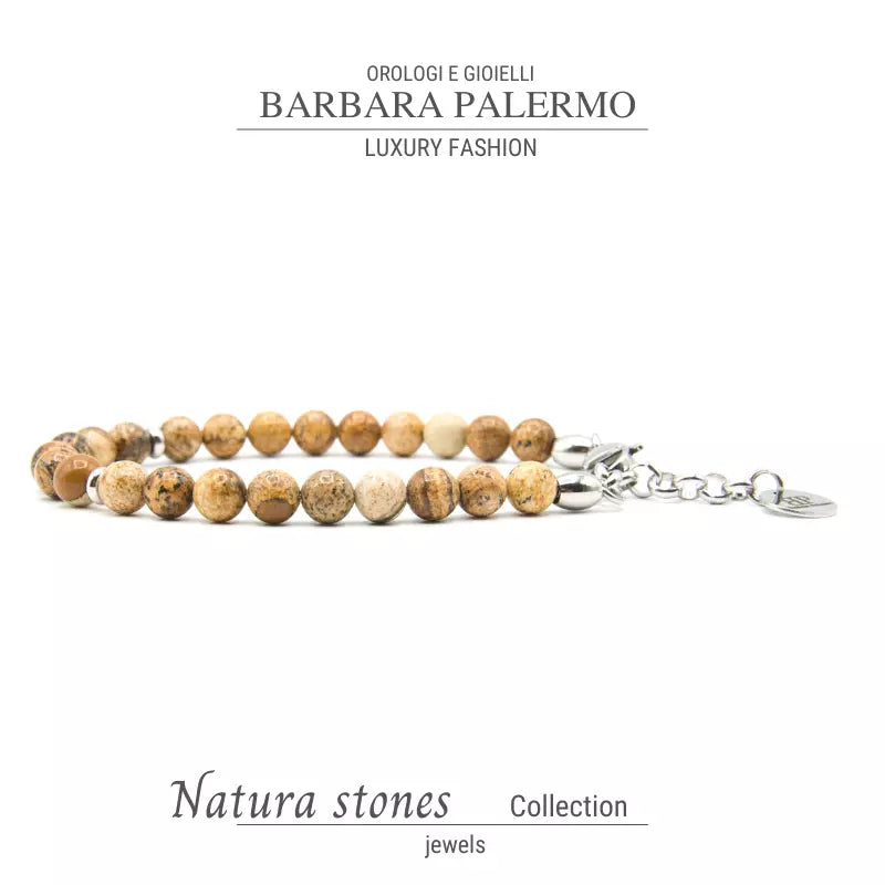 Stones: bracciale pietra Paesina con moschettone