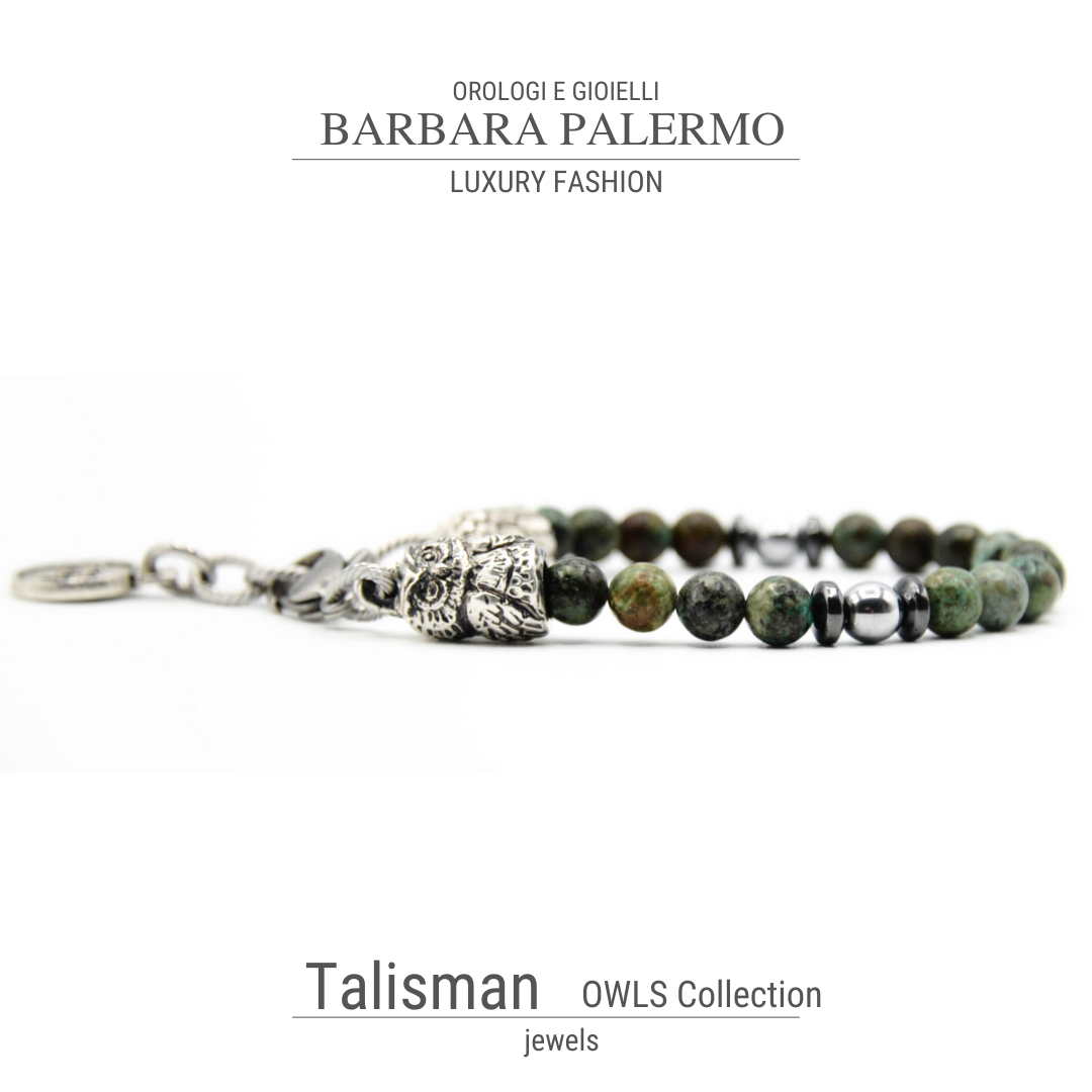 Bracciale Talisman - con gufo e turchese Africano