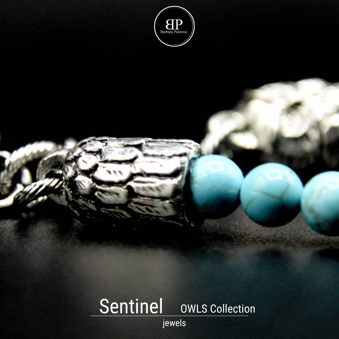 Sentinel – Türkisfarbenes Steinarmband mit Eule