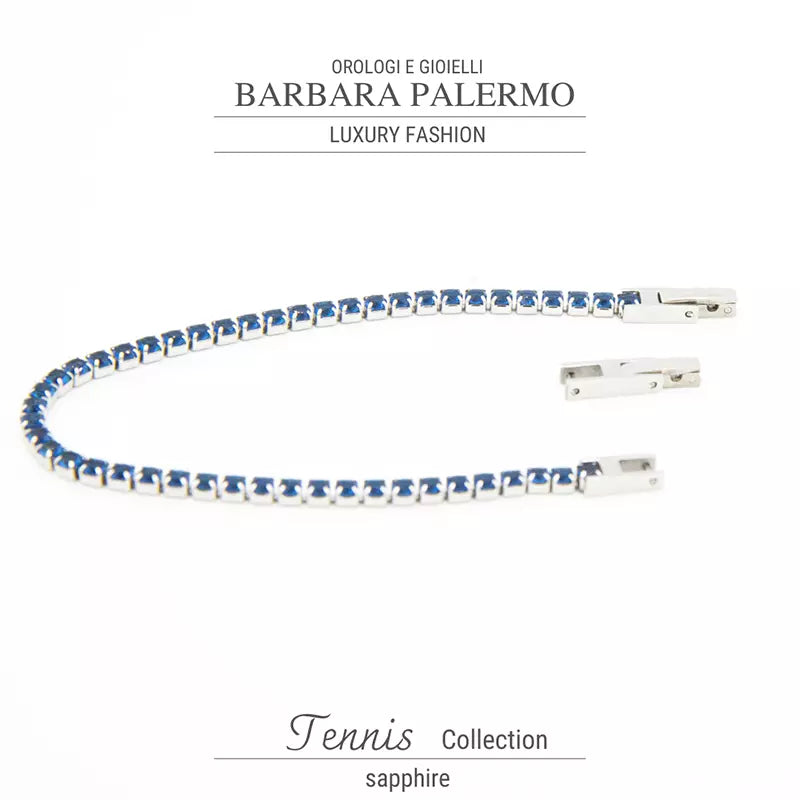 Blaues Tennisarmband aus 316-L-Stahl, PVD-titanbeschichtet