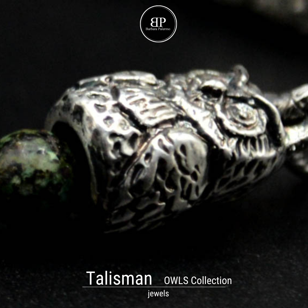Bracciale Talisman - con gufo e turchese Africano