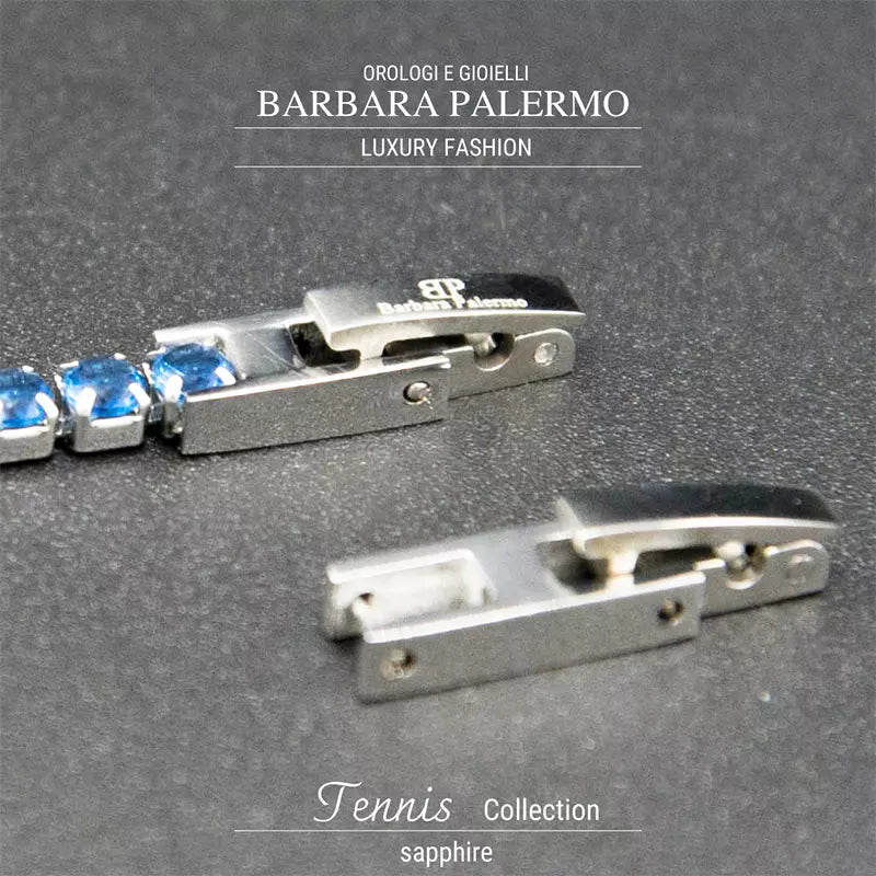Blaues Tennisarmband aus 316-L-Stahl, PVD-titanbeschichtet