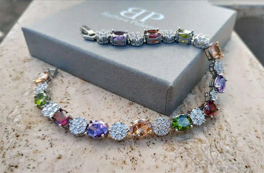 Bracciale Diana con zirconi ovali colorati