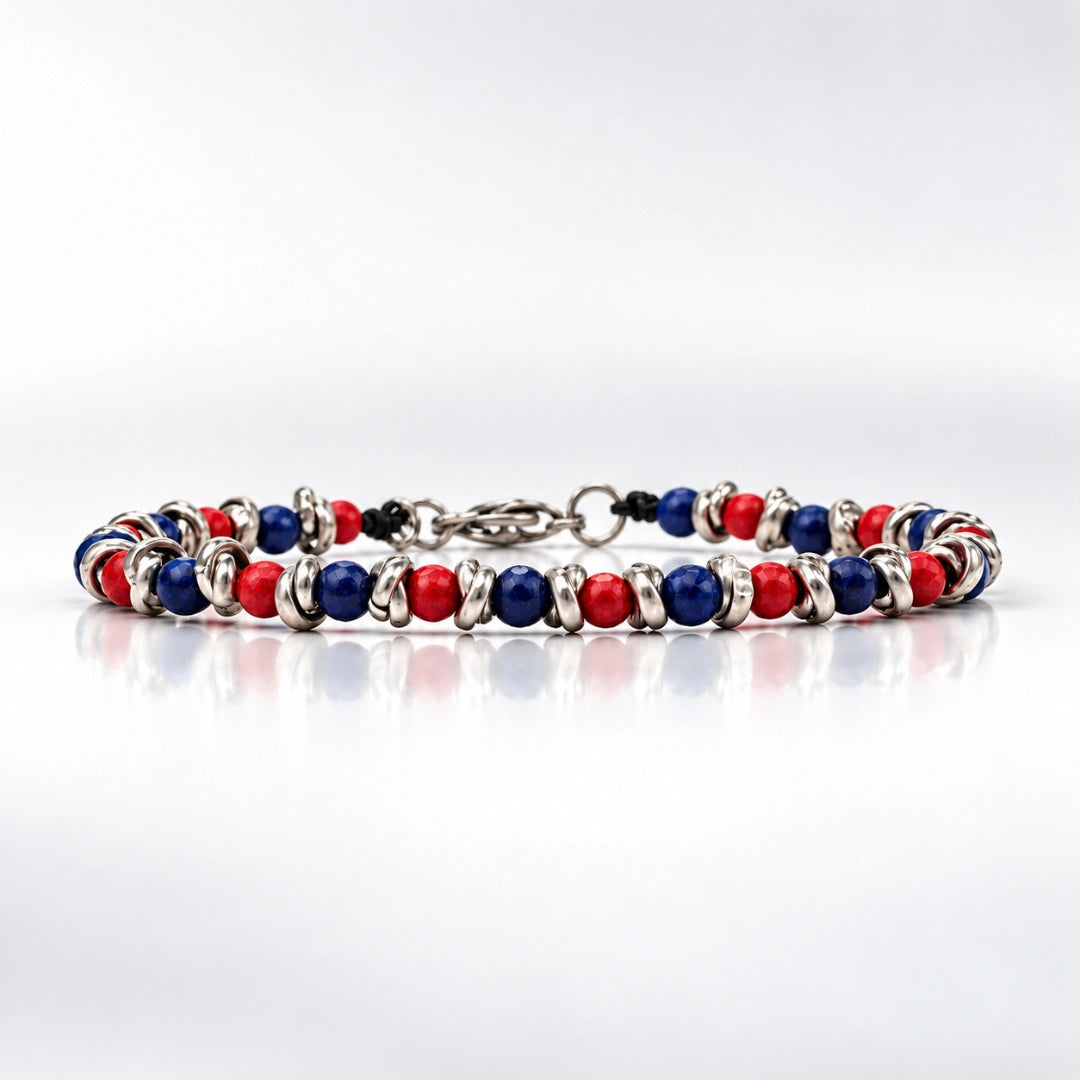 Bracciale Rosso Blu Bologna Braid