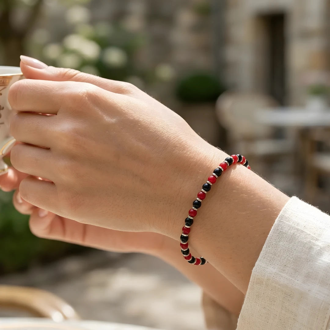 Steine: mehrfarbiges Hartsteinarmband