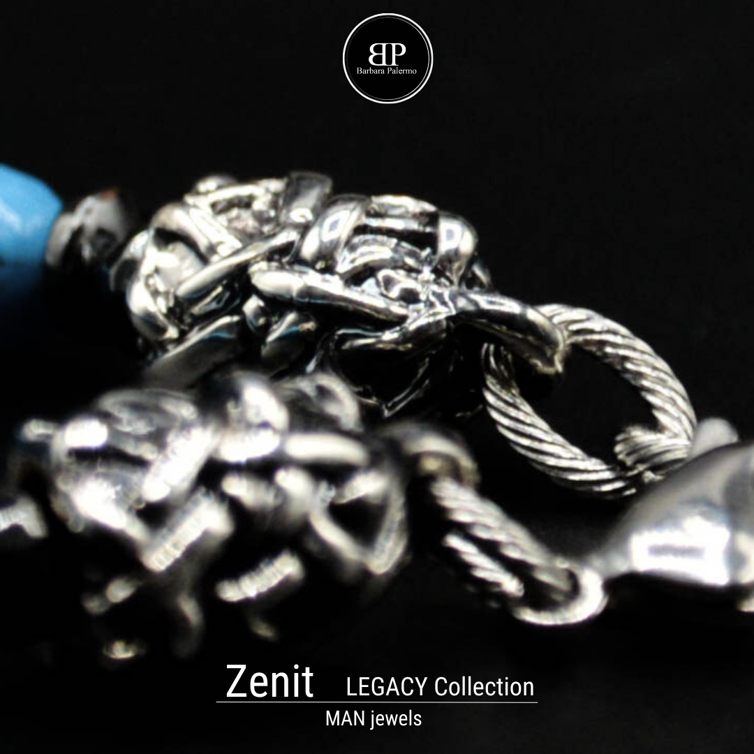 Zenit-Armband – Anschlüsse aus Hämatit-Türkis und Silber