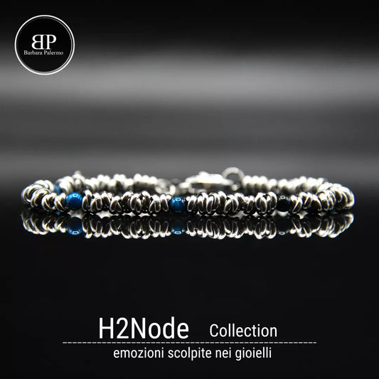 H2Node-Armband mit blauem Tigerauge