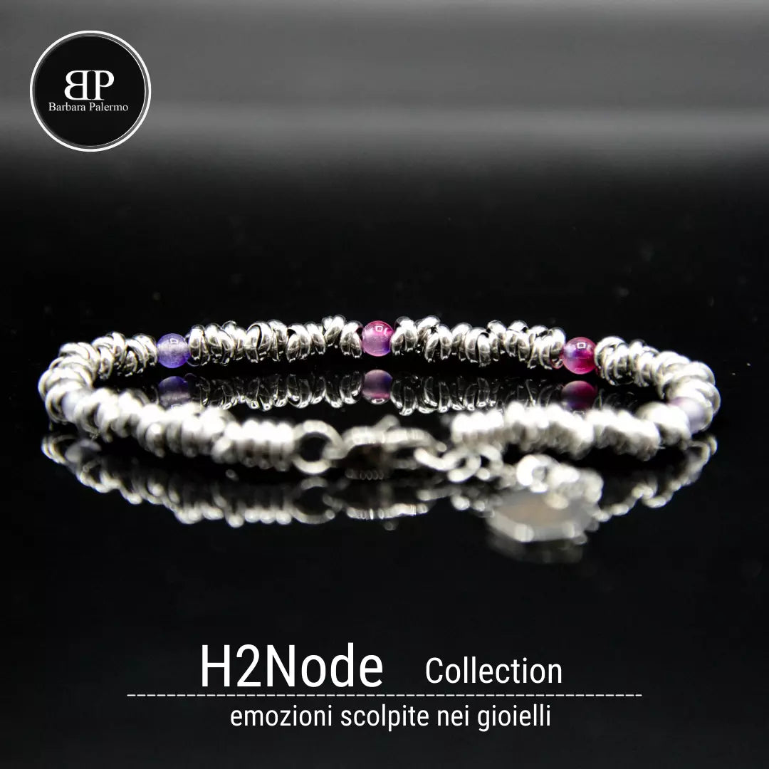 Armband H2Node mit schattiertem violettem Achat