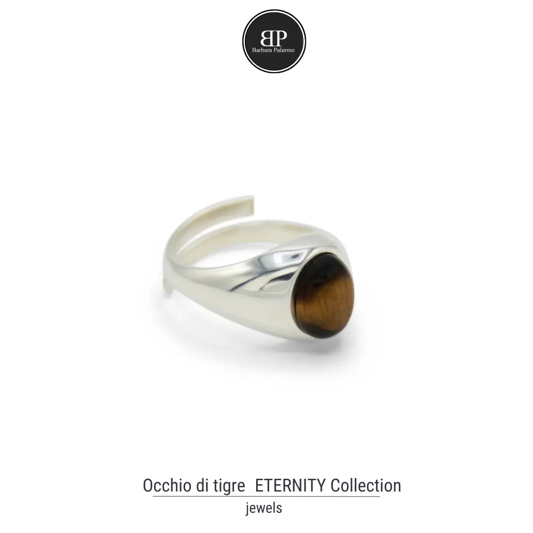 Anello Eternity con Pietra Occhio di Tigre – Potenza e Stile