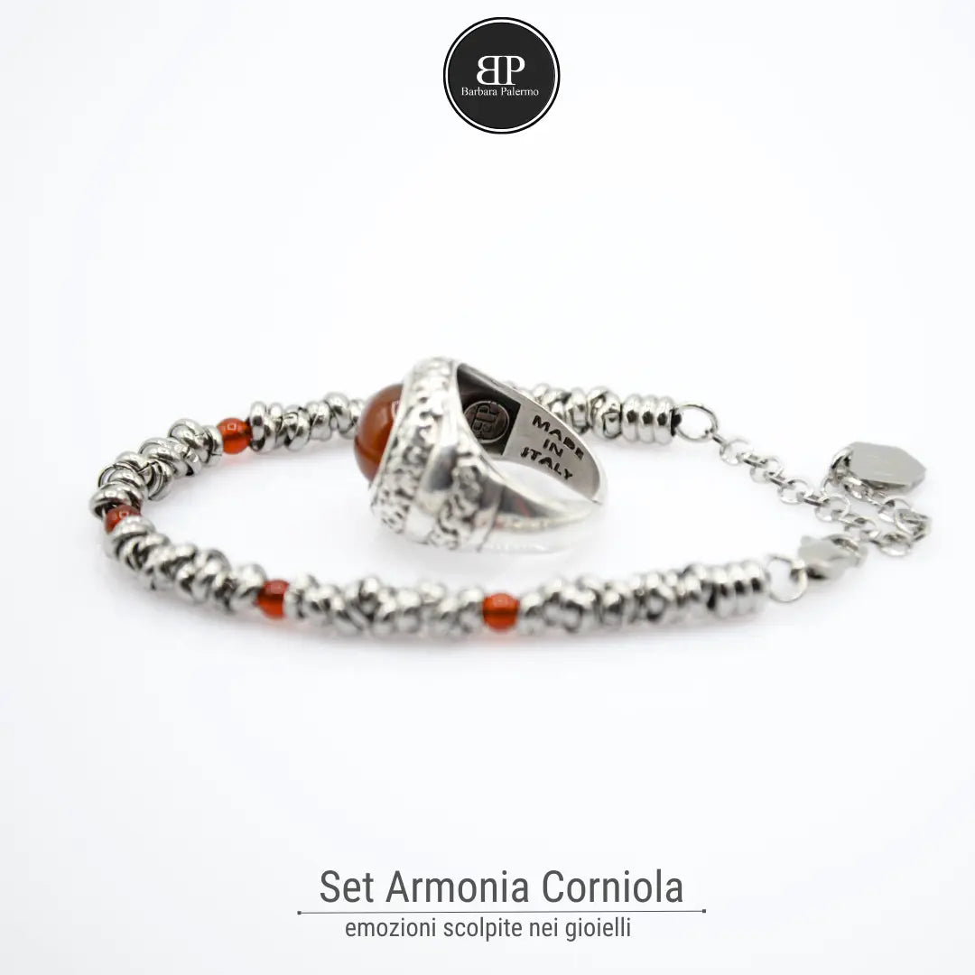 Set Armonia Corniola: Anello & Bracciale