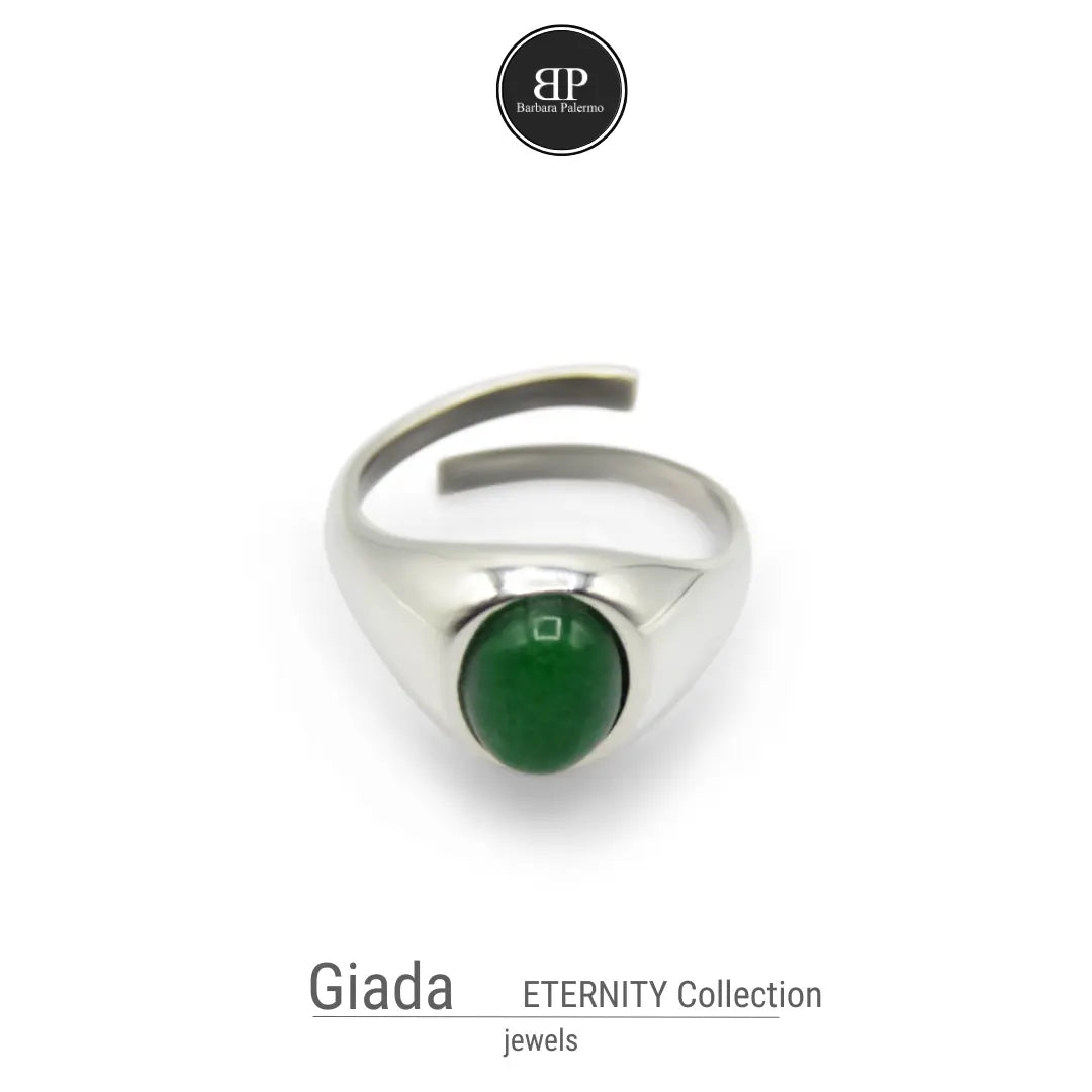 Anello Eternity con Giada Verde - Eleganza Senza Tempo