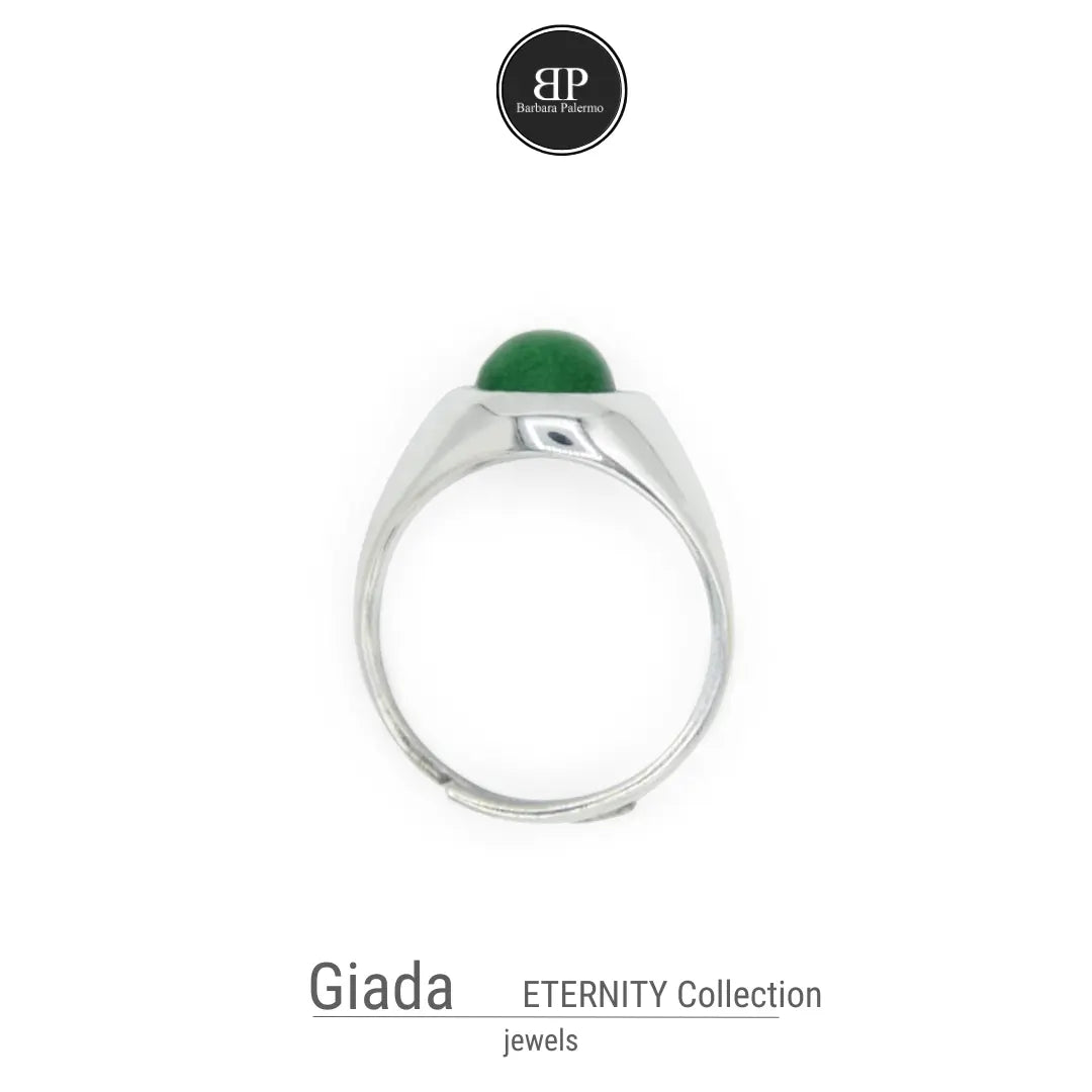 Anello Eternity con Giada Verde - Eleganza Senza Tempo