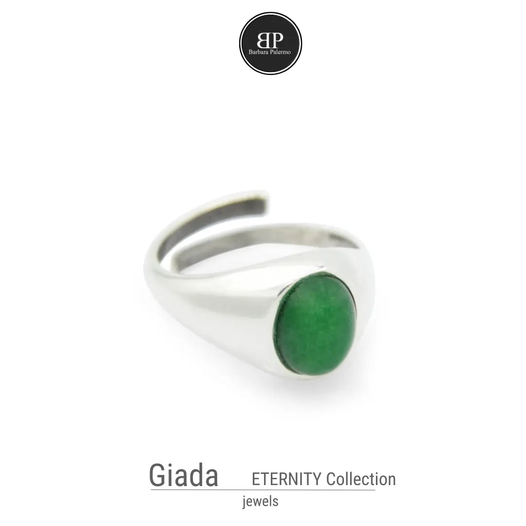 Anello Eternity con Giada Verde - Eleganza Senza Tempo