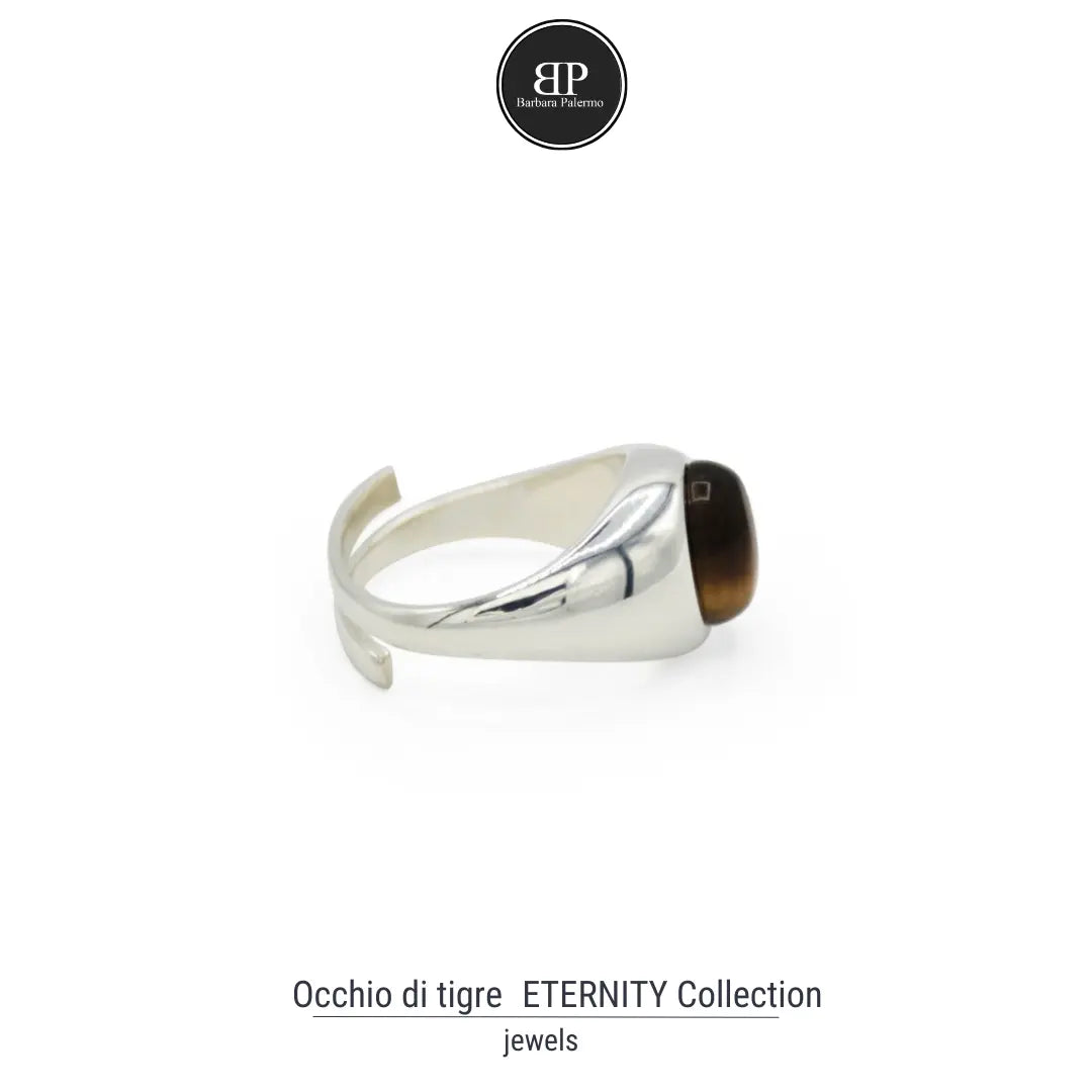 Anello Eternity con Pietra Occhio di Tigre – Potenza e Stile