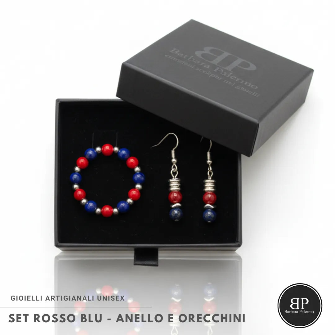 SET ROSSO BLU – ANELLO E ORECCHINI